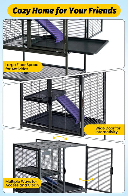 Multi-Level Metal Small Animal Cage