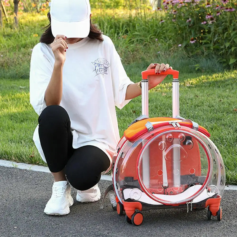 Pet Trolley Case with Ventilation Travel Backpack