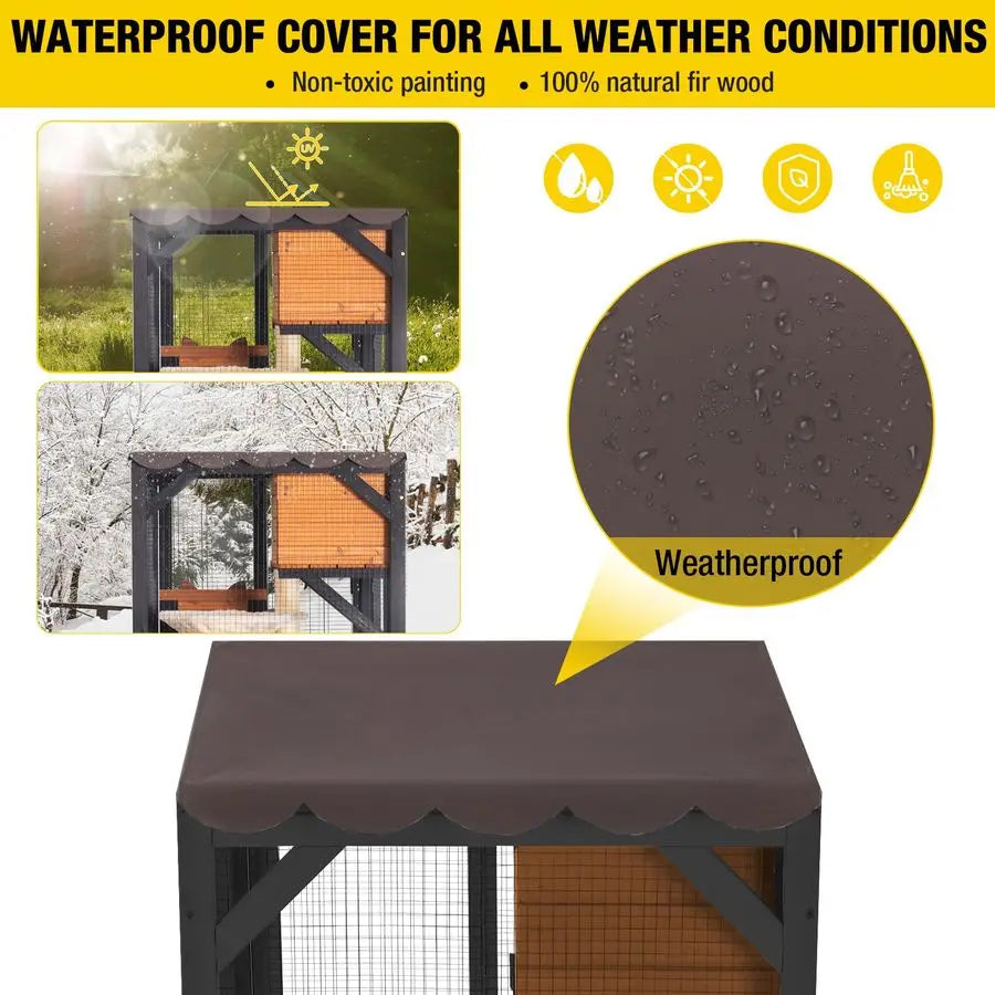 Cat House Outdoor Enclosure Mobile Kitty Shelter