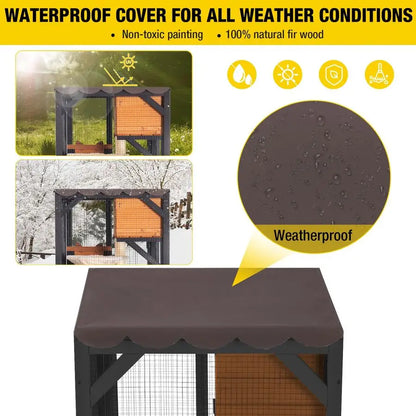 Cat House Outdoor Enclosure Mobile Kitty Shelter