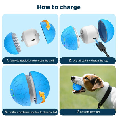 Smart Ball Electronic Interactive Pet Toy Bouncing, Rolling & Lights