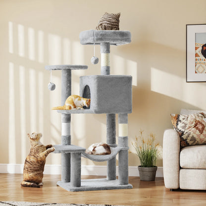 44In Cat Tree Tall Multi-Cat Climbing Scratching Tower