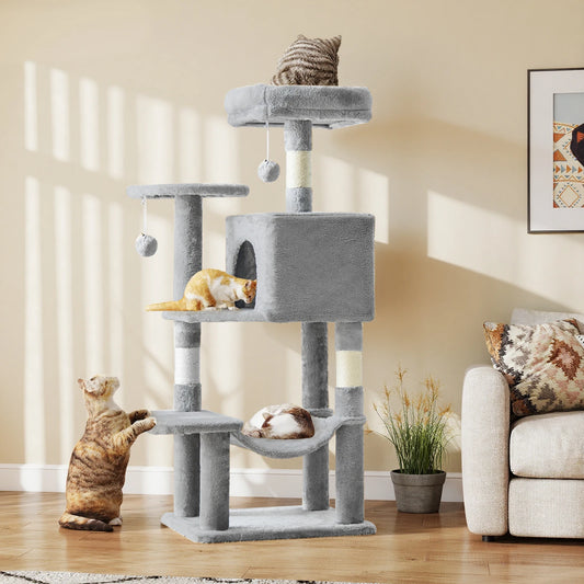44In Cat Tree Tall Multi-Cat Climbing Scratching Tower