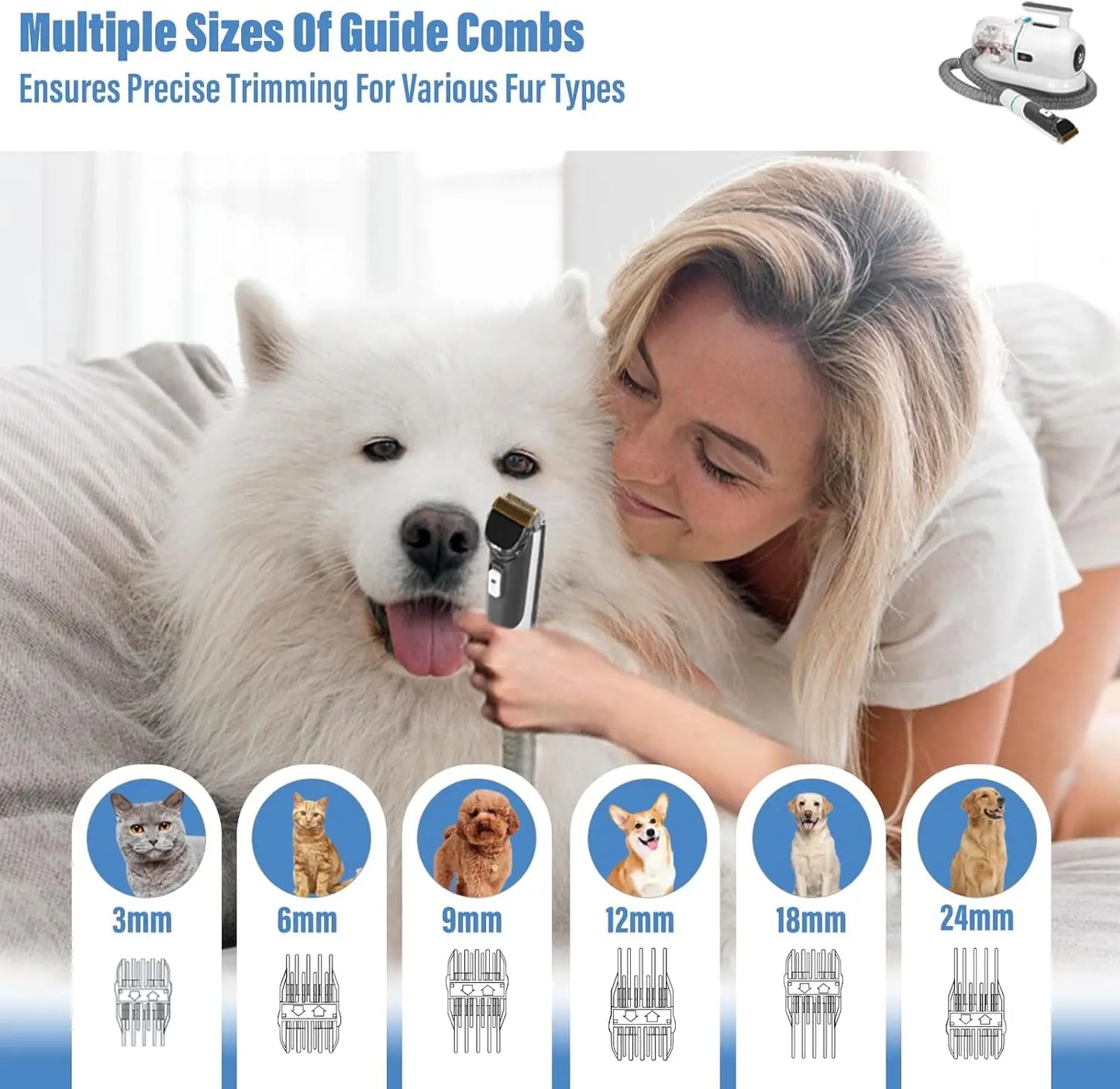 High-Suction, Low Noise Pet Grooming Vacuum
